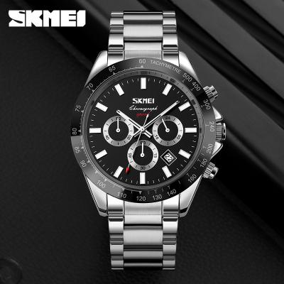 China Day/Date Skmei 9259 With 3 Small Dial Quartz Wrist Watch Business Chic Men 304 Steel Waterproof Hand Watches for sale