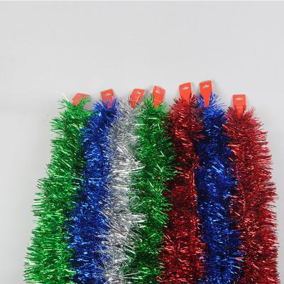 China Modern Colorful Christmas Decoration Bar Tops Ribbon Garland Foil Christmas Tree Ornaments Tinsel Birthday Wedding Party Supplies for sale