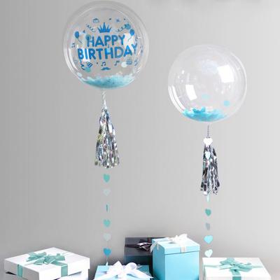 China Happy Birthday Decoration Helium Transparent Confetti Bobo Balloons PVC Romance Balloon Wedding Wedding Props for sale