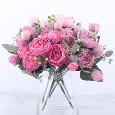 China Eco - Friendly Cheap Colorful Artificial Flowers Rose Main Home Decoration With Long Storage Time for sale