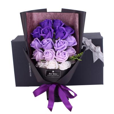 China Wholesale Valentine's Day Gift 18 Creative Soap Rose Bouquet Gift Box Lovers Gifts Eco-friendly Soap Flower for sale