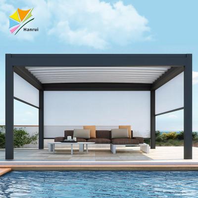 China Factory Direct Pricing Custom Motorized Modern Aluminum Pergola Easily Assembled Waterproof Pergola Pergola With Led Lights for sale