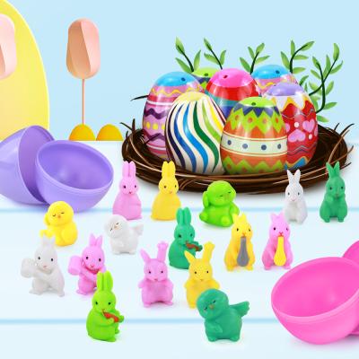 China Easter Decoration Toy Easter Eggs With Toys Funny Inside Plastic Easter Eggs Small Cute Toys AB012 16 PCS for sale