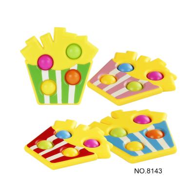 China Manufacturer 3+ Wholesale Popular Durable Washable Chips Shape Push Noise Bubble Busy Person Sensory Toy for sale