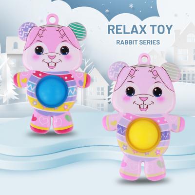 China 2022 New Product 8182 Squeezable Easter Egg Reducer Rabbit Train Relaxing Toys Children Gifts Wiggle Toys for sale