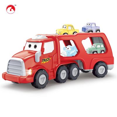 China Electric Multifunction Cartoon Inertial Noise And Light Double Decker Friction Bus for sale