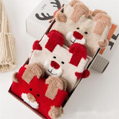 China Hot Selling QUICK DRY Hot Selling Snowman Pattern Socks Cheap Custom Winter Christmas Socks Plush Sock for sale