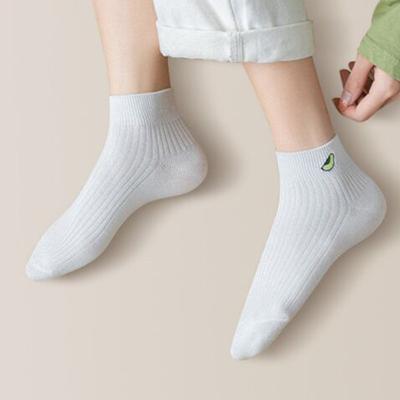 China QUICK DRY Japanese Socks Pure White Cotton Socks For Women Oilfruit Needle Embroidery Trend Tube Comfortable Breathable Double Stockings f for sale