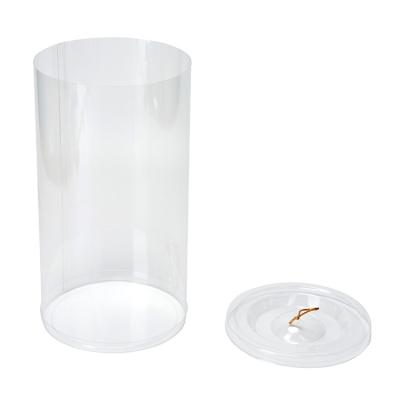 China New Style PET Customized Round Clear Cylinder Clear PVC Plastic Cylinder Packaging Box With Lid for sale