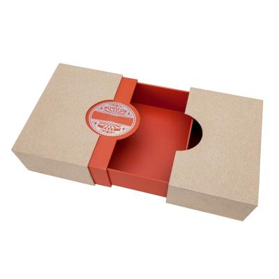 China Custom Luxury Empty Fancy Kraft Paper Box Cardboard Paper Gift Box With Ribbon for sale