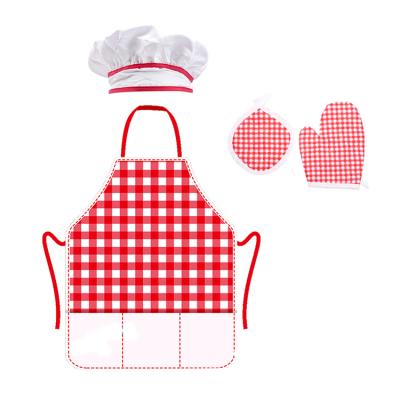 China Amazon Hot Selling Role Play Costume Chef Set With Apron And Hat Dress Up Toy Real Kids Baking Set And Apron Chef Hat Set 25*15.5*10.5 for sale