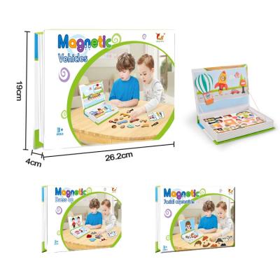 China Magnetic Cartoon Toy Traffic Kit Vehicle Children Play Puzzle Activity Toy for sale