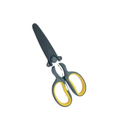 China Home Kitchen Dtk Color Design Blue Yellow Kitchen The New Shears Multi Magnetic Cover Kitchen Scissors Set With Plastic Handle for sale