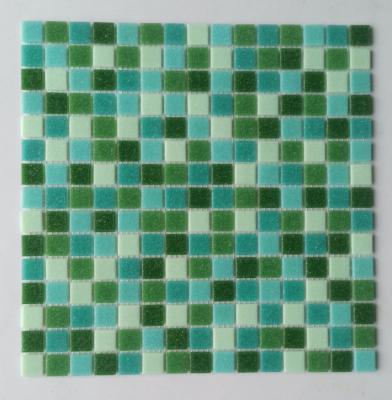 China CLASSIC Green And Blue Glass Mosaic Tiles Swimming Pool Glass Mosaic Tile for sale