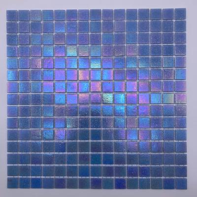 China Good Price 30X30cm CLASSIC Blue Glass Mosaic For Swimming Pool Tiles for sale