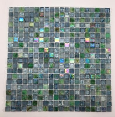 China Foshan CLASSIC High Quality 20x20 Pool Mosaic Tiles Blue Glass Mosaic for sale