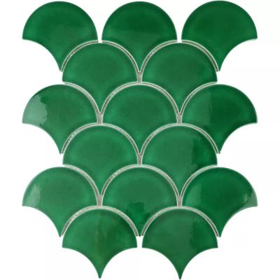 China Large Scale CLASSIC Light Green Ice Fish Cracked Ceramic Mosaic For Pool Floor Wall Mosaic Tiles for sale