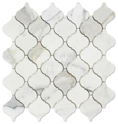 China Carrara Lantern Mosaic Tile CLASSIC white natural marble wall and bathroom and kitchen backsplash mosaic tile for sale