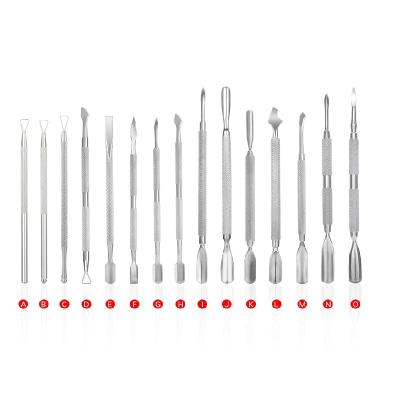 China Everyone Wholesale Stainless Steel Metal Nail Cuticle Pusher Kit From China Factory for sale