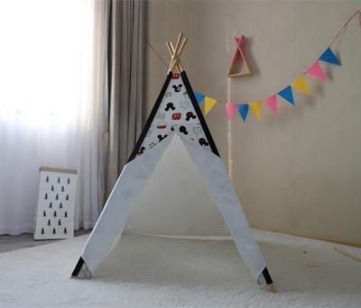 China Soft Toy Wholesale Wooden Poles Cotton Canvas Play Room Kids Sleep Teepee Tent Teepee For Kids Party Indoor for sale