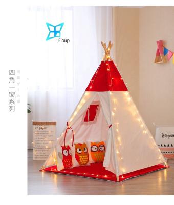 China Toy Kids Red Soft Teepee with four poles for sale