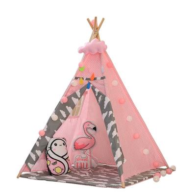 China Soft Toy 4-Walls Style Teepee Tent Pink Toddler For Girls for sale