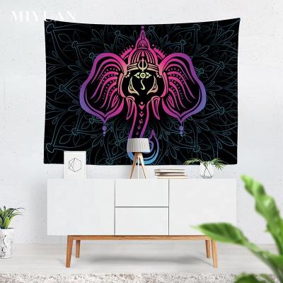 China Bohemia Creative Mandala 3D Elephant Fabric Wall Hanging Background Custom Digital Printing Decorative Hanging Tapestry for sale