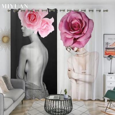 China Blackout 3D Waist Sexy Beauty Custom Digital Printed Luxury Creative Window Curtain For Living Room Bedroom Decoration Blackout Curtains for sale