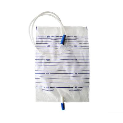 China Transparent front part for urinary bag easy collection disposable urine observation drainage bag 2000ml twist valve screw valve for sale