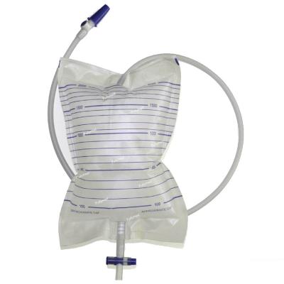 China Transparent front part for easy urine collection bag disposable saving observation drainage urinary bag with T valve for sale