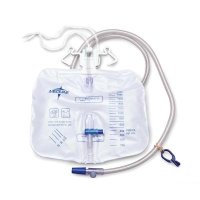 China Transparent Front Side For Easy Observation Medline Urinary Drainage Bag With Anti Reflux Tower for sale