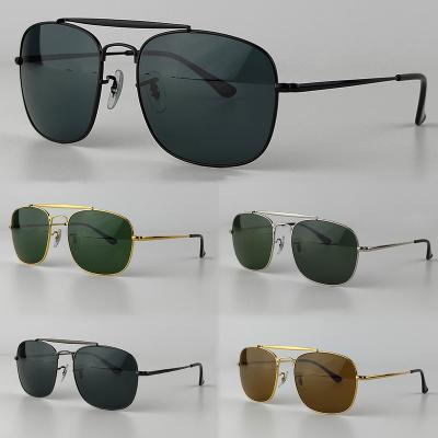 China Fashion Sunglasses Glass lens 3560 Sunglasses Brand Designer  Alloy Square Frame Custom logo Men Women UV400 Fashion Driving Fishing Sun Glasses for sale