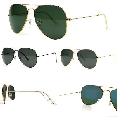 China Fashion Sunglasses Glass Polarized  lens Aviation Sunglasses Custom logo Luxury  Brand Designer Men Women Alloy Frame UV400 Retro Sun glasses for sale