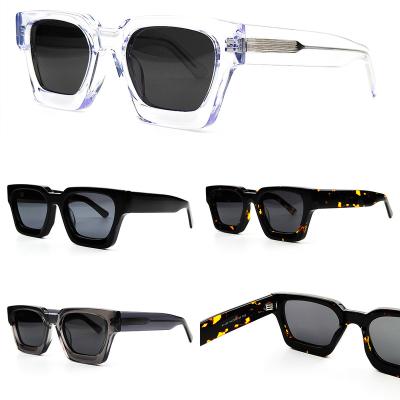 China Fashion Sunglasses Top Quality Acetate Frame Sunglasses  Brand Designer Polarized lens Custom logo Square Transparent Frame Men Women  Sun Glasses for sale