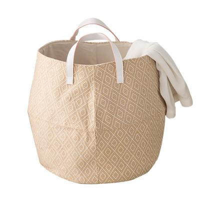 China Handled Household Items Laundry Basket Washing Other Storage Baskets Multifunctional Bag Cotton Folding Reusable Shopping Bag for sale