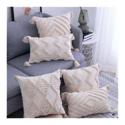 China 2022 Anti-Static Texture Plush Home Decor Bed Tile Case Decorative Cushion Covers 45*45 Bohemia Ready Made for sale