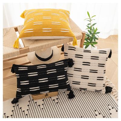 China Custom Home Decor Anti-Static Cushion Cover Boho Pillowcase Tassel Cotton Amazon Decor Home Bed Tile Case for sale