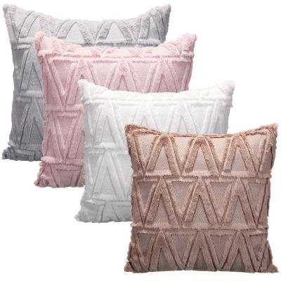 China Custom Home Decor Geometric Plush Pillowcase Pillow Case Size Home Decor Bed Geometric Checkerboard Soft Bed 2022 Figure Home Decor for sale