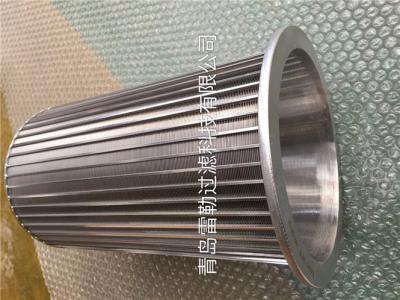 China SS316L-V-Form Draht wickelte Schirm für Lithium-Batterie-Schlamm-Filtration ein zu verkaufen