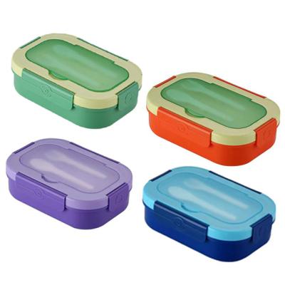 China 2022 Viable New Arrival 3 Grid Food Container Leakproof Food Grade Lunch Bento Box For Kids With Sauce Grid And Cutlery for sale