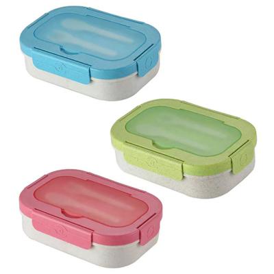 China 2022 Sustainable Wheat Straw Bento Lunch Box Microwavable To Popular Eco-Friendly Food Grade Heat For Kids School, Picnic, Travel for sale