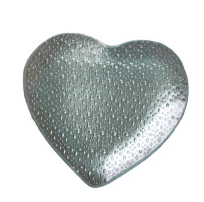 China Religious Activities Heart Shape Tempered Glass Candle Dish / Glass Dish for sale