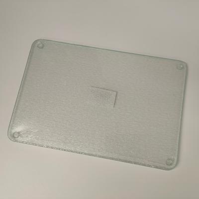 China Sustainable Clear Tempered Glass Height Board With Round Corners And Ribbed Surface for sale