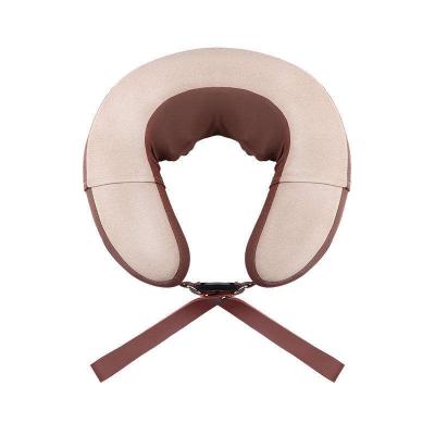 China Custom Inflatable Travel Neck Massage Pillow Airplane Car Compress Hot Portable Shape Shiatsu Shiatsu Inflatable Massager for sale