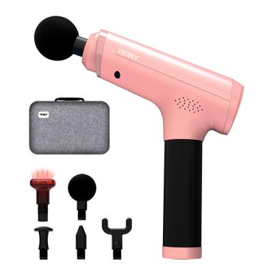 China Vibration Deep Muscle Body Health Tissue Gun Molds LCD Percussion Massager Facial Gun With Case for sale