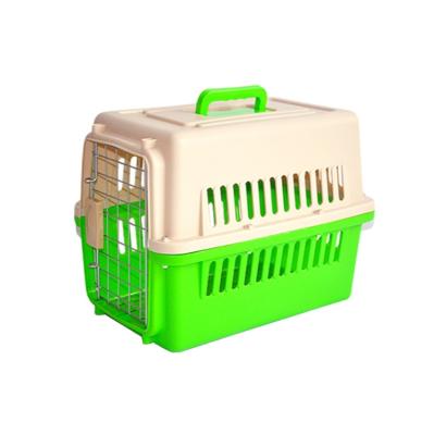 China Breathable Plastic Pet Carriers Rolling Dog Plastic Crate Travel Door Wire Small Extra Luxury Pet Travel Carrier for sale