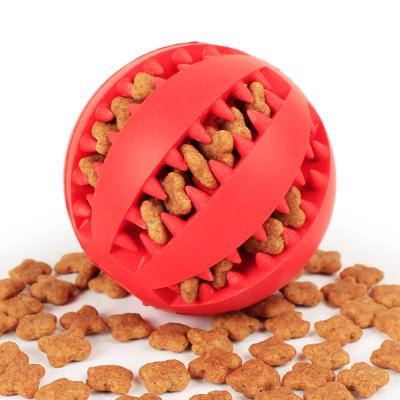 China Viable Natural Indestructible Soft Chew Ball Pet Food Toy Pet Rubber Ball for sale