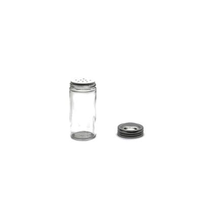 China Viable Custom Special Lid and Socket Color Metal Plastic Inner Salt and Pepper Shaker Glass Seasoning Bottle for sale