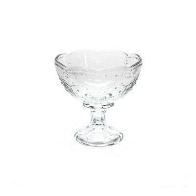 China Sustainable Embossed Glass Ice Cream Bowl for sale