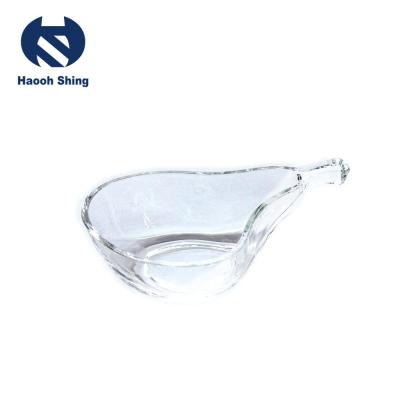 China Small Pear Shape Sustainable High White Glass Storage Stuff Collecting Tray for sale